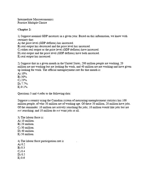 Practice Multiple Choice