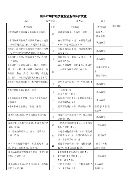 围手术期检查标准文档