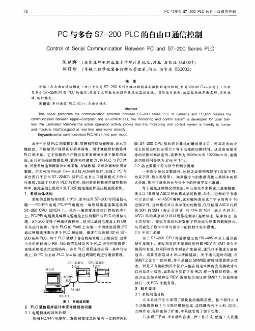 PC与多台S7-200PLC的自由口通信控制