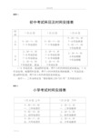 初中的考试科目及时间安排表