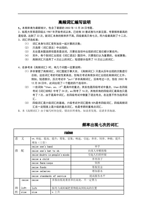 高频词组