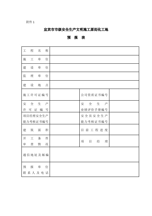 宜宾市市级安全生产文明综合施工重点标准化工地