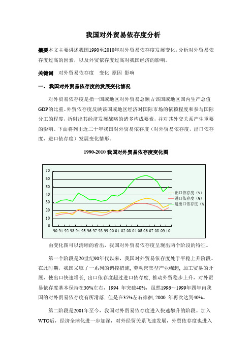 对外贸易依存度分析 统计学方法