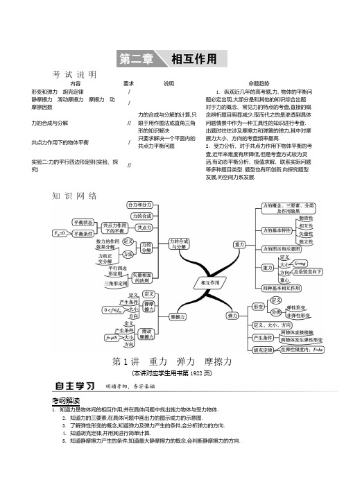 2018年高考物理复习第二章 相互作用