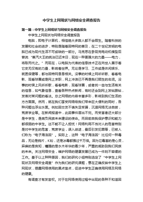 中学生上网现状与网络安全调查报告