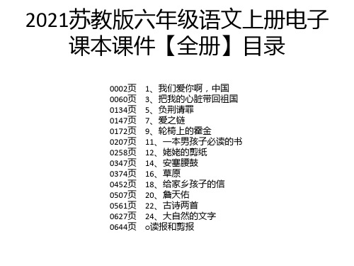 2021苏教版六年级语文上册电子课本课件【全册】