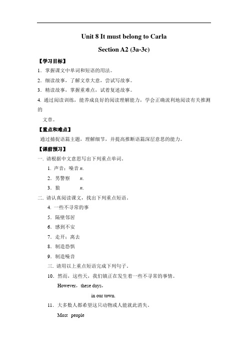 九年级英语Unit 8 Section A2 (3a-3c)