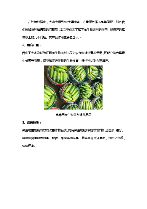 微生物菌剂的作用