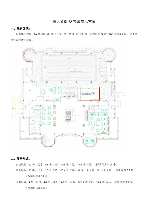 恒大名都9A精装展板、展柜制作方案