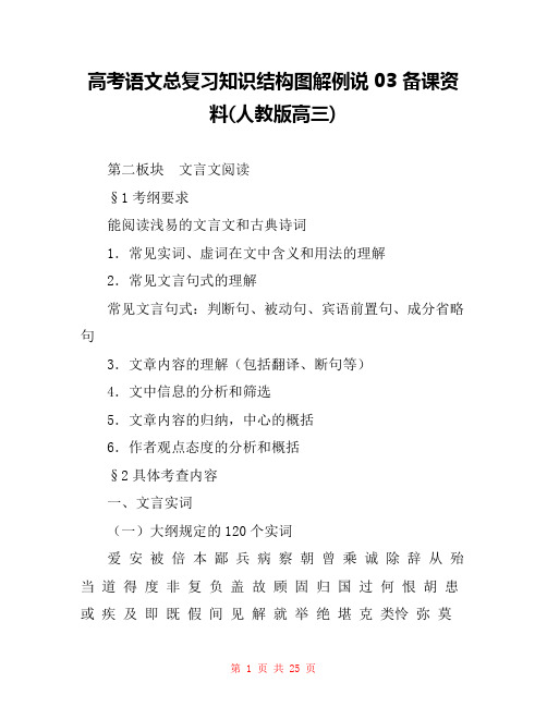 高考语文总复习知识结构图解例说03 备课资料(人教版高三) 