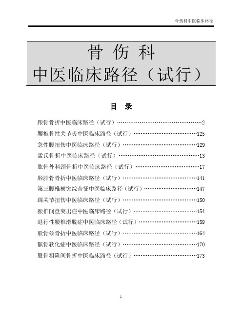 24个专业105个病种中医临床路径(骨伤科终结)