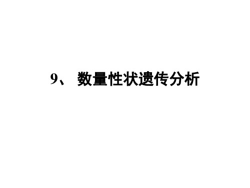 数量性状遗传分析报告