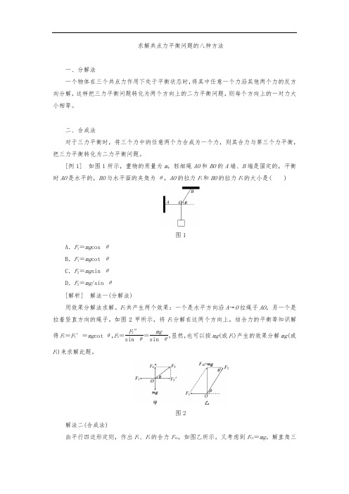 讲解：求解共点力平衡问题的八种方法