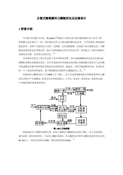 分置式陶瓷膜环己酮氨肟化反应器设计毕业设计论文