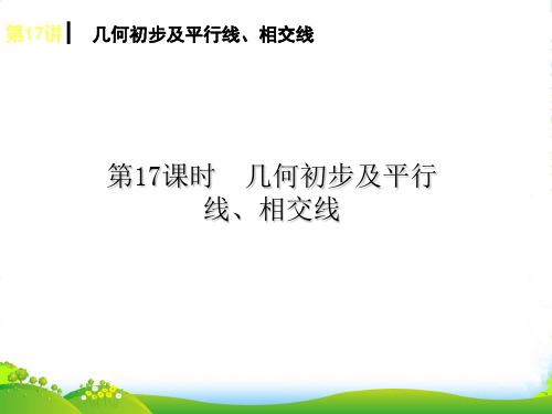 中考数学第一轮基础复习 第17讲 几何初步及平行线、相交线课件