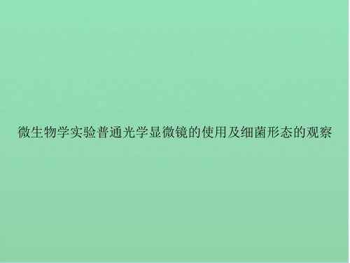 微生物学实验普通光学显微镜的使用及细菌形态的观察2