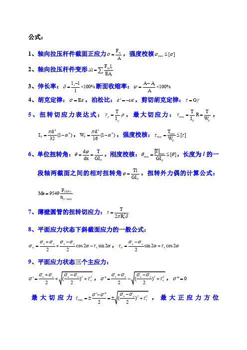 工程力学公式+微积分公式+高等数学公式汇总