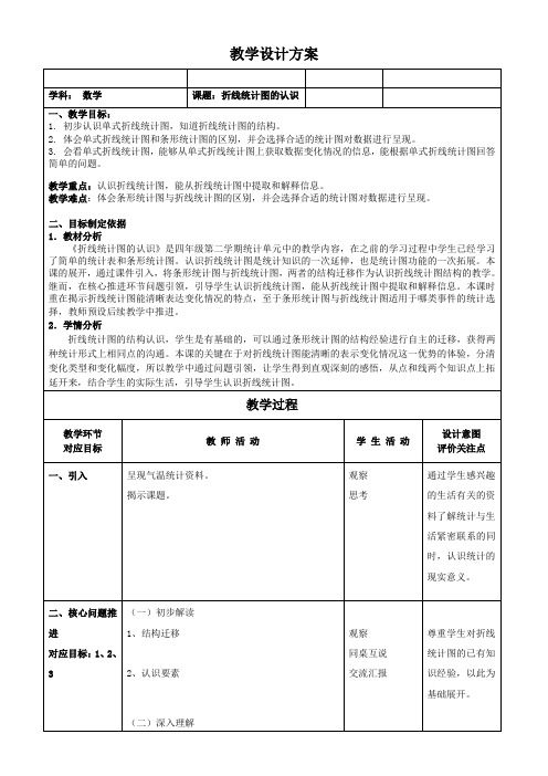 四年级下册数学教案-3.1  折线统计图的认识 ▏沪教版 