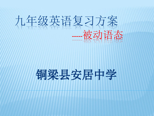 九年级英语被动语态复习方案