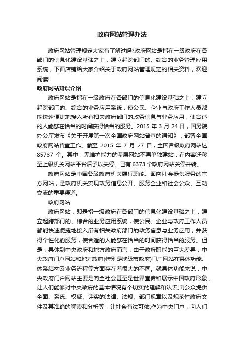 政府网站管理办法