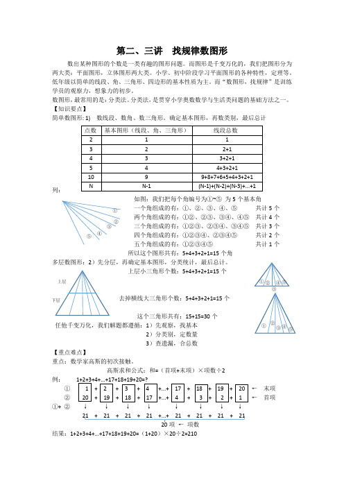 三年级奥数   找规律数图形(一)讲义