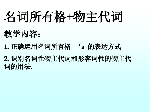 名词所有格 物主代词