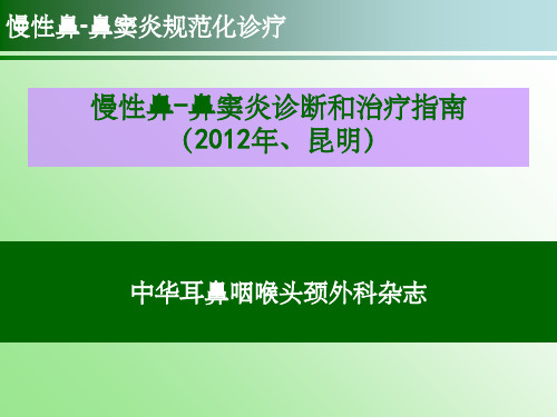 慢性鼻鼻窦炎治疗指南