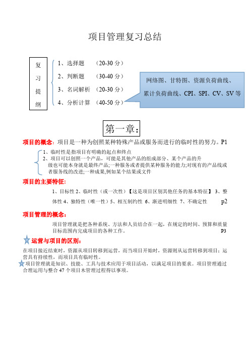 项目管理复习总结