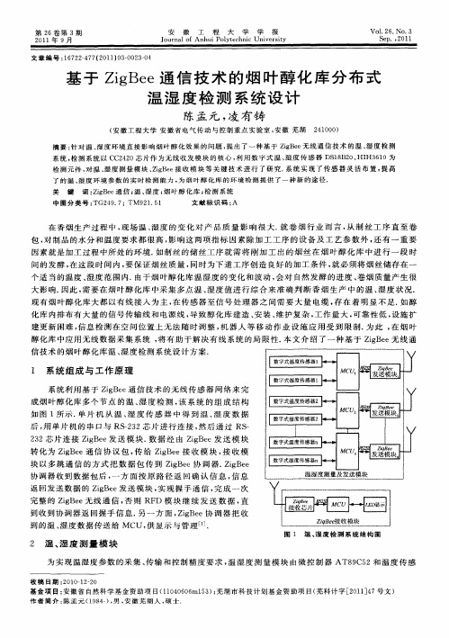 基于ZigBee通信技术的烟叶醇化库分布式温湿度检测系统设计
