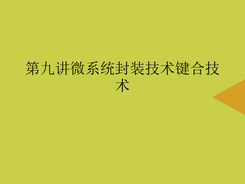 微系统封装技术键合技术(1)最新PPT资料