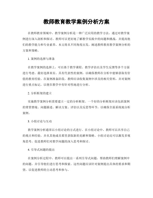 教师教育教学案例分析方案