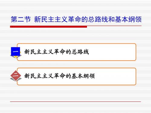 毛概2-2新民主主义革命的总路线和基本纲领