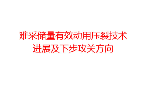 难采储量有效动用压裂技术进展及下步攻关方向