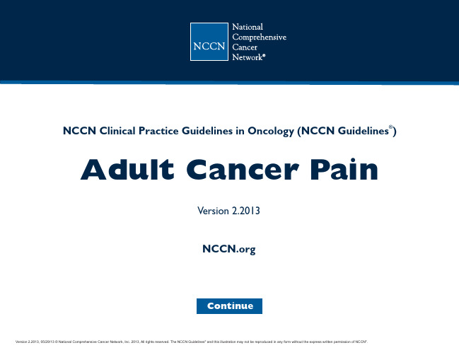 NCCN Adult cancer pain