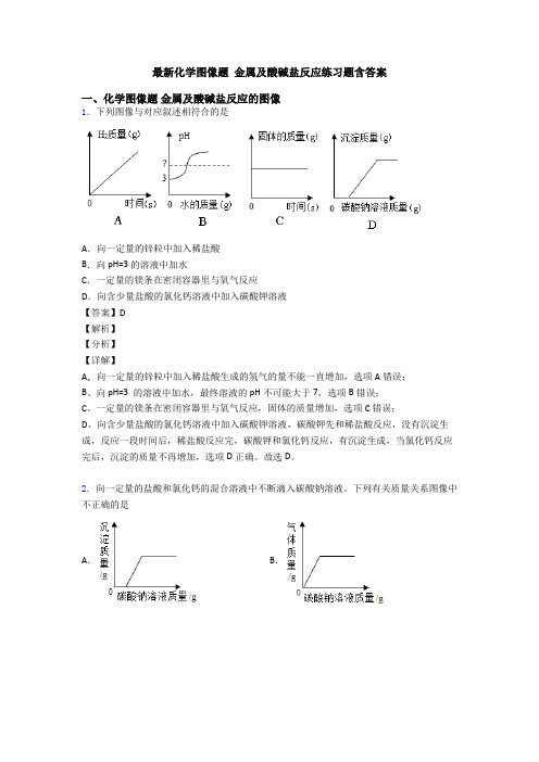 最新化学图像题 金属及酸碱盐反应练习题含答案