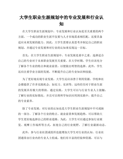 大学生职业生涯规划中的专业发展和行业认知