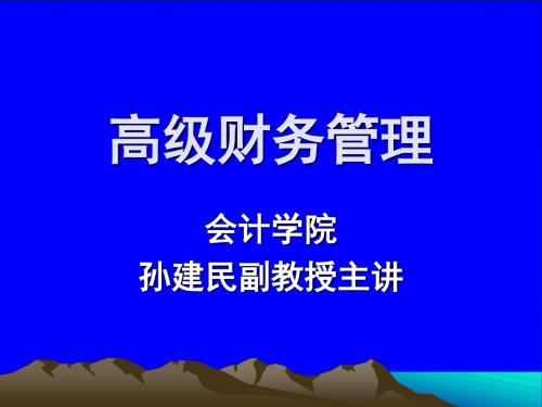 第一章高级财务管理总论