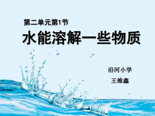 水能溶解一些物质——王维鑫