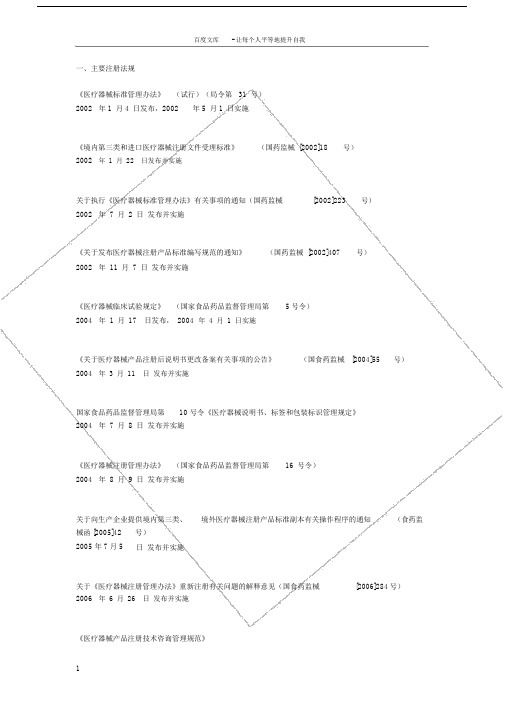 医疗器械相关法规汇总.doc