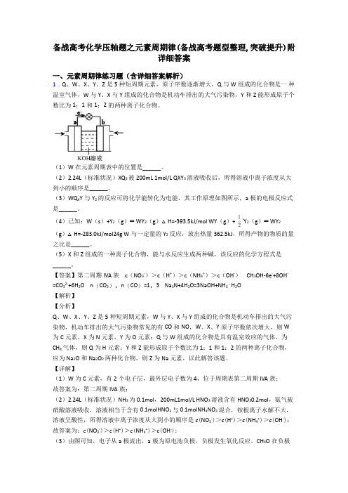 备战高考化学压轴题之元素周期律(备战高考题型整理,突破提升)附详细答案