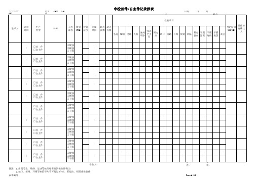 中检首件自主件记录报表-空白表单