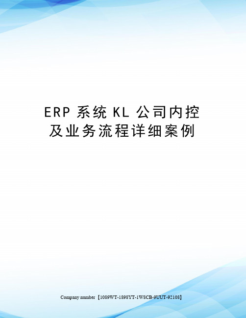 ERP系统KL公司内控及业务流程详细案例