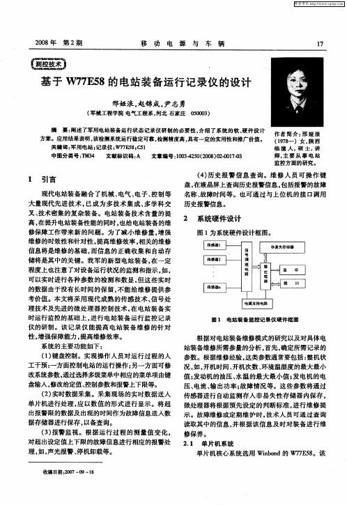 基于W77E58的电站装备运行记录仪的设计