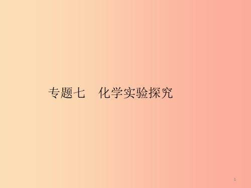 2019年中考科学总复习 专题七 化学实验探究(精讲)课件PPT