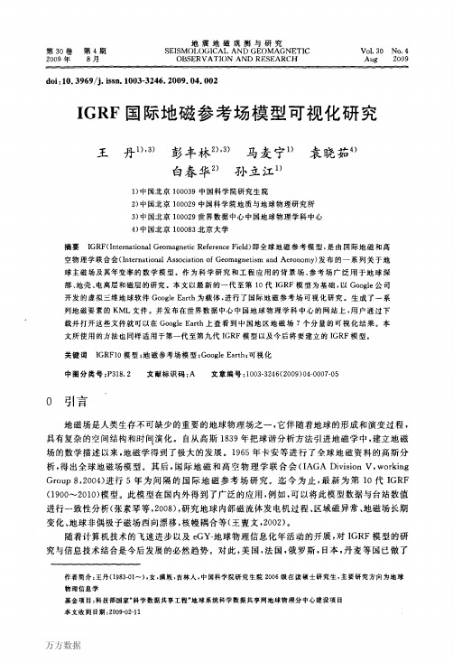 IGRF国际地磁参考场模型可视化研究