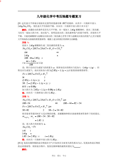 九年级化学中考压轴题专题复习