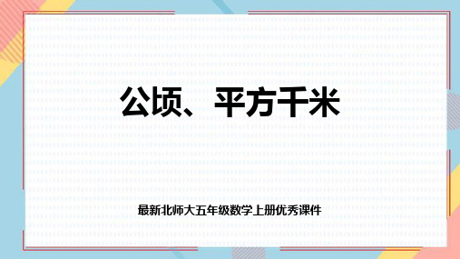 (最新)《公顷、平方千米》北师大五年级上册数学优秀课件