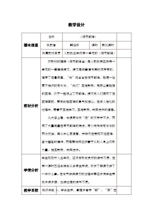 教学设计与反思模板新