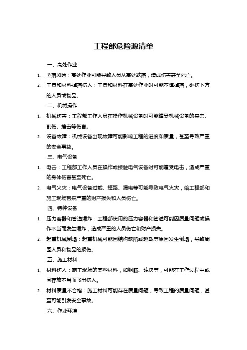 工程部危险源清单