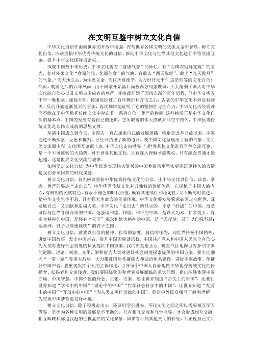 形势政策—在文明互鉴中树立文化自信